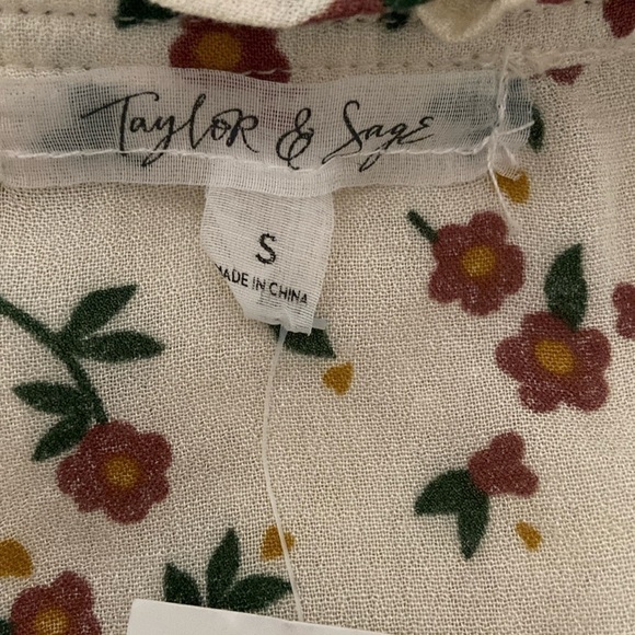 Taylor & Sage Women’s Vintage Ivory Floral Fit And Flare Mini Dress Size Small - Picture 6 of 9